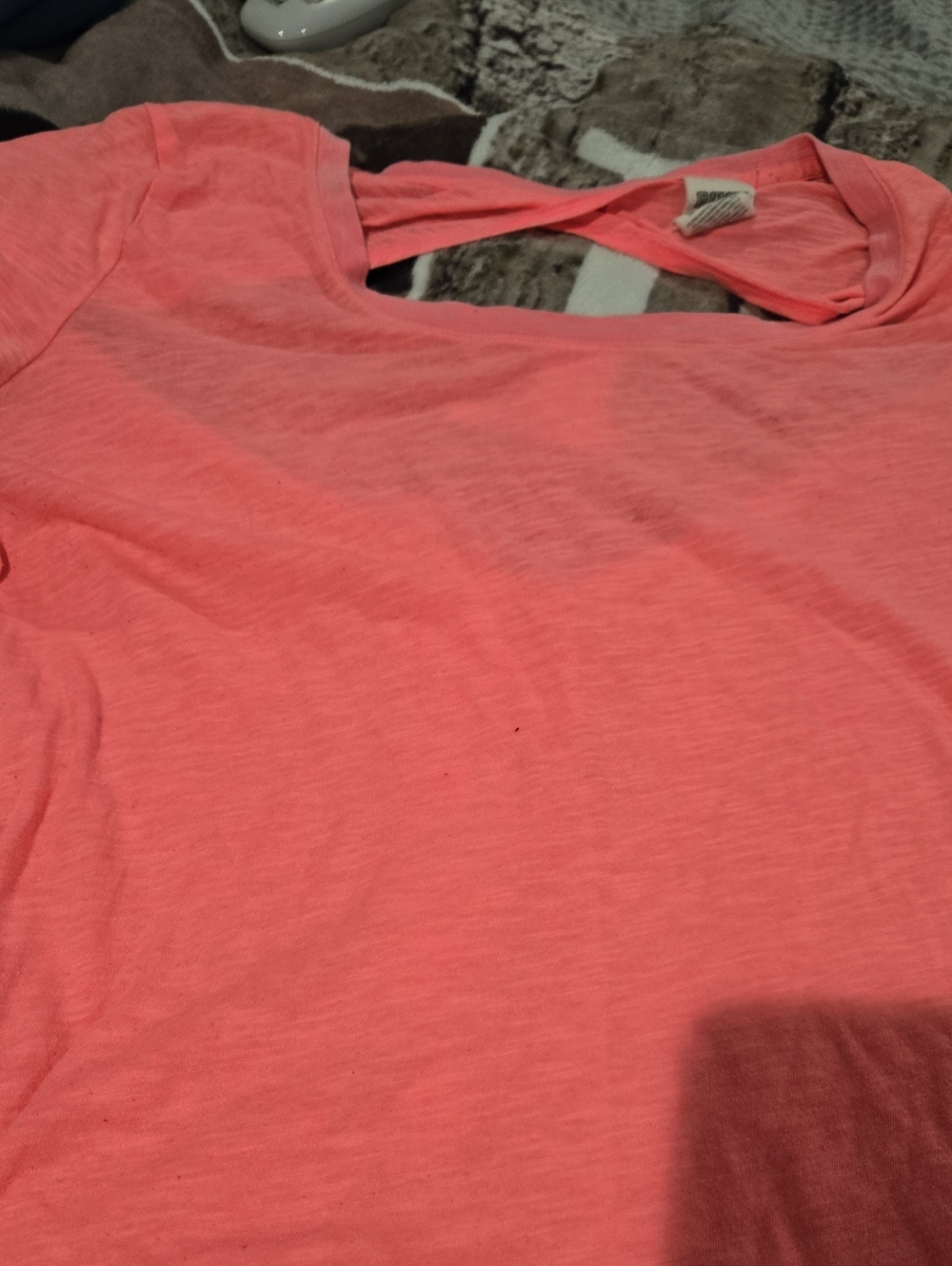 PINK Victoria's Secret Coral Twist-Back Short Sleeve Tee